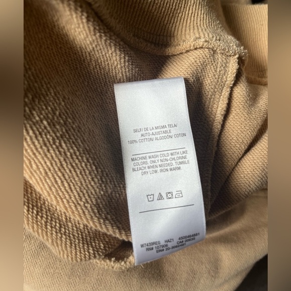 Hudson Jeans Back Cut out Cotton Hoodie Women’s Small Tan Camel Neutral Fall - Picture 14 of 16